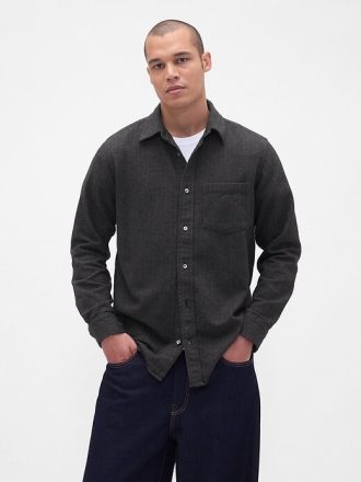 Camicia in flanella rilassata in cotone biologico