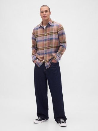 Camicia in flanella rilassata in cotone biologico