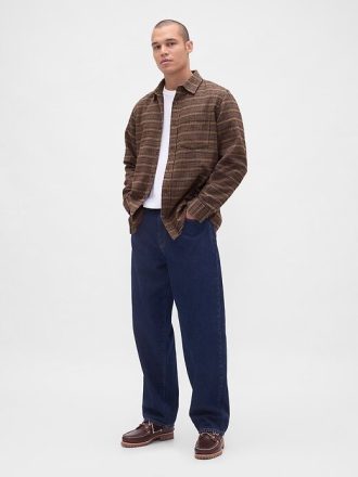 Camicia in flanella rilassata in cotone biologico