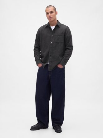 Camicia in flanella rilassata in cotone biologico