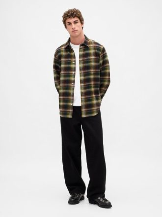 Camicia in flanella rilassata in cotone biologico
