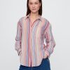 Camicia in garza di cotone con bottoni Camicia in garza di cotone con bottoni