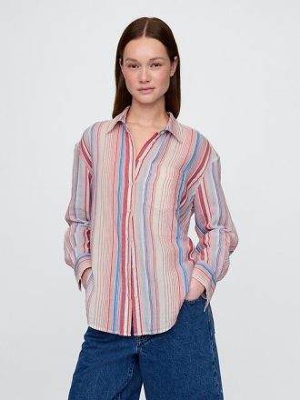 Camicia in garza di cotone con bottoni
