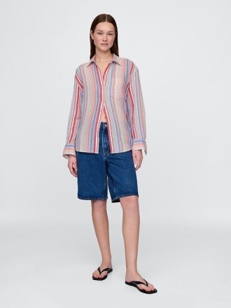 Camicia in garza di cotone con bottoni