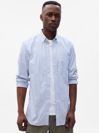 Camicia in popeline per tutto il giorno con vestibilità classica