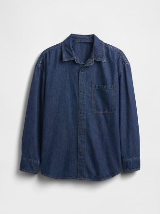 Camicia oversize in denim per bambini