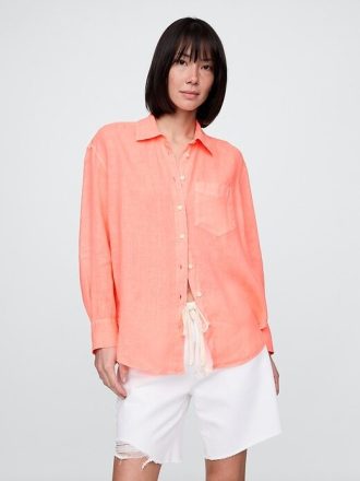 Camicia oversize in lino 100%