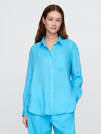 Camicia oversize in lino 100%