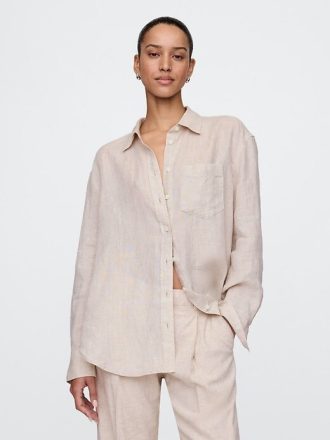 Camicia oversize in lino 100%