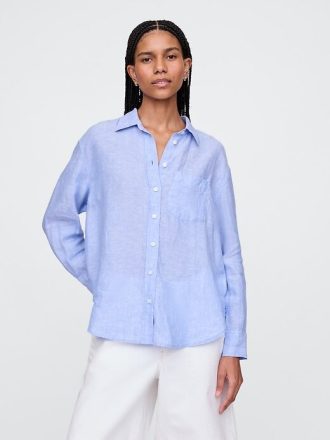 Camicia oversize in lino 100%