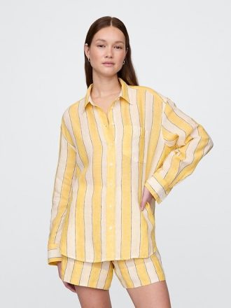 Camicia oversize in lino 100%