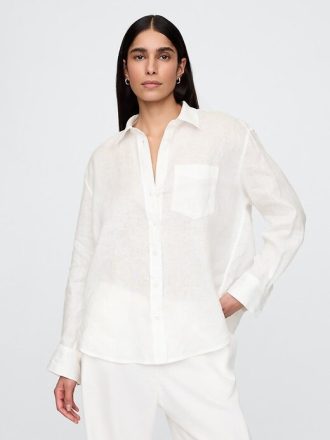 Camicia oversize in lino 100%
