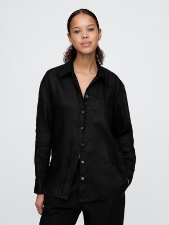 Camicia oversize in lino 100%