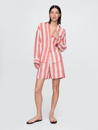 Camicia oversize in lino 100%