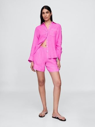 Camicia oversize in lino 100%