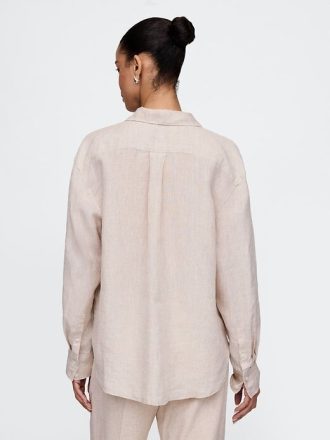 Camicia oversize in lino 100%