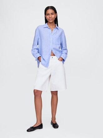 Camicia oversize in lino 100%