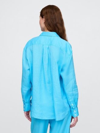 Camicia oversize in lino 100%