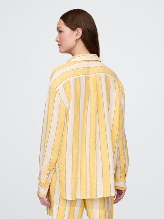 Camicia oversize in lino 100%