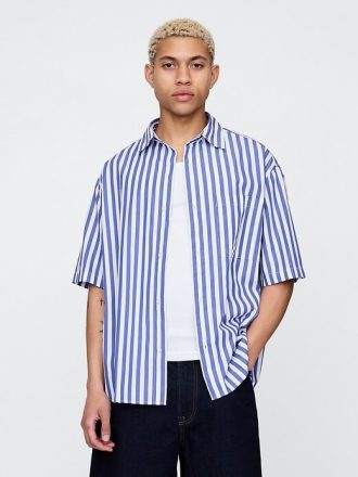 Camicia oversize in popeline di cotone biologico