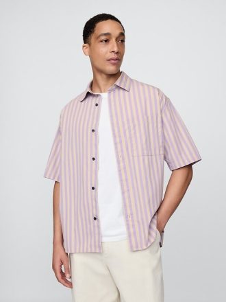 Camicia oversize in popeline di cotone biologico