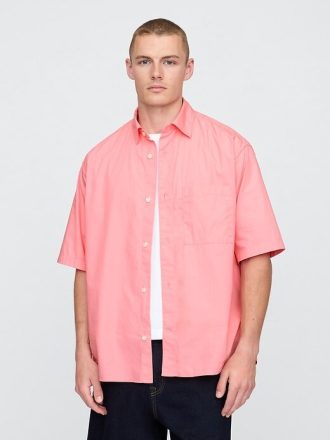 Camicia oversize in popeline di cotone biologico