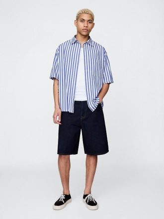 Camicia oversize in popeline di cotone biologico