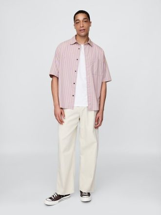 Camicia oversize in popeline di cotone biologico