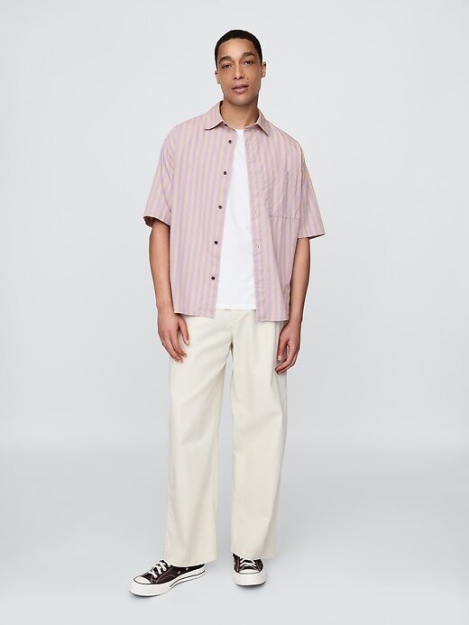 Camicia oversize in popeline di cotone biologico Camicia oversize in popeline di cotone biologico