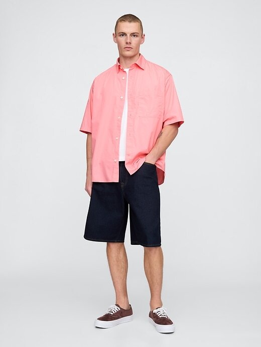 Camicia oversize in popeline di cotone biologico Camicia oversize in popeline di cotone biologico