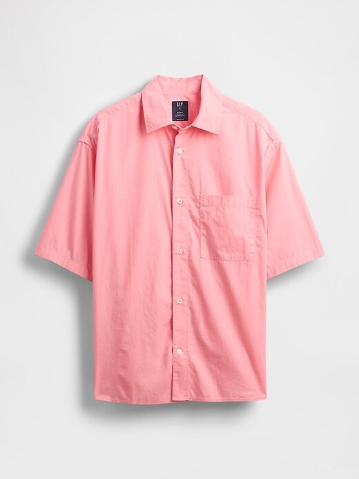 Camicia oversize in popeline di cotone biologico Camicia oversize in popeline di cotone biologico