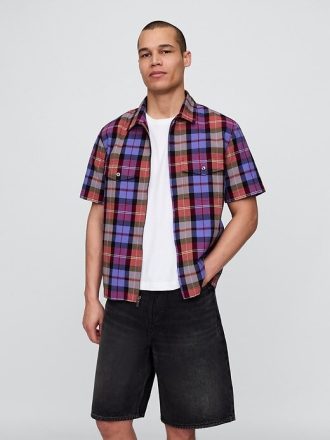 Camicia Oxford a quadri misti