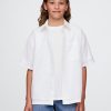 Camicia rilassata in lino e cotone per bambini