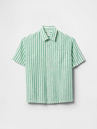 Camicia rilassata in lino e cotone per bambini