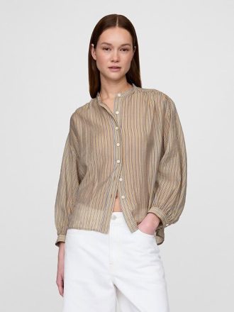Camicia trasparente con bottoni sul davanti
