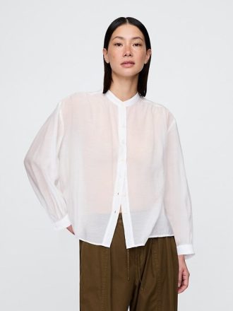 Camicia trasparente con bottoni sul davanti