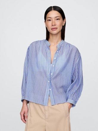 Camicia trasparente con bottoni sul davanti