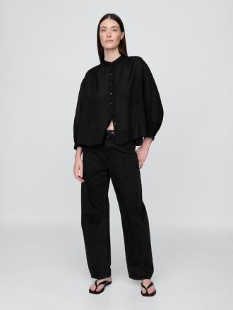 Camicia trasparente con bottoni sul davanti