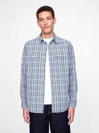 Camicia western in popeline di cotone biologico