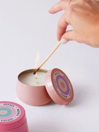Candela in latta di zucchero e cocco Mersea