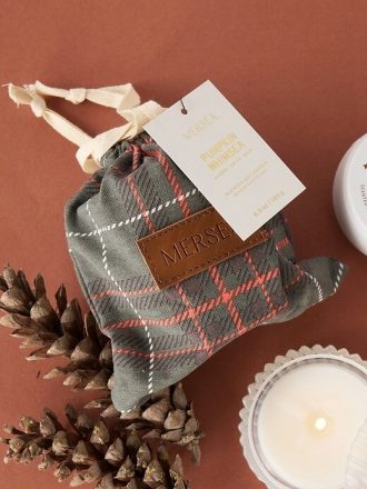 Candela in sacchetto Mersea Pumpkin Whimsea Plaid