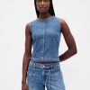 Canotta corta in denim