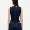 Canotta corta in denim