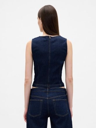 Canotta corta in denim
