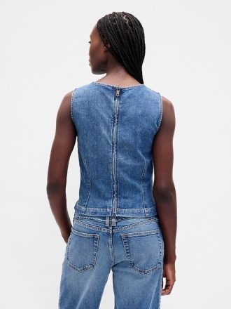 Canotta corta in denim
