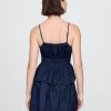 Canotta in denim con occhielli smock Canotta in denim con occhielli smock