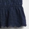 Canotta in denim con occhielli smock Canotta in denim con occhielli smock