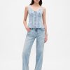 Canotta in denim con peplo Canotta in denim con peplo