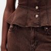 Canotta in denim con peplo