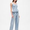 Canotta in denim con peplo Canotta in denim con peplo